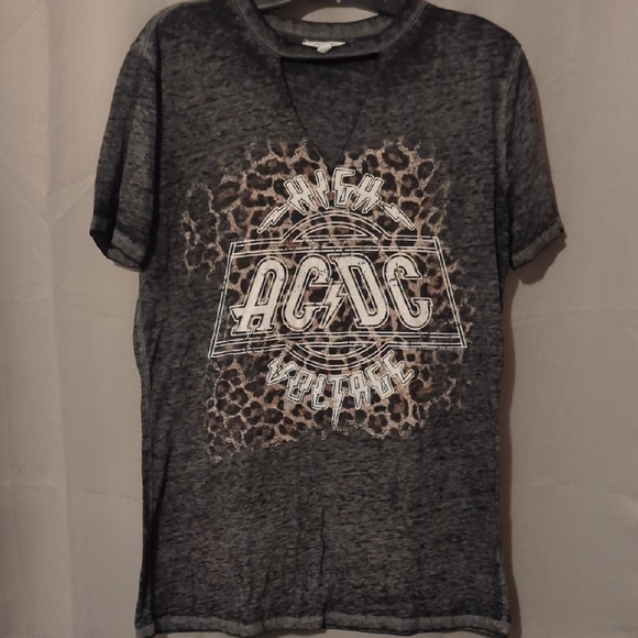 AC/DC Tops - AC/DC High Voltage Women's Top - Charcoal